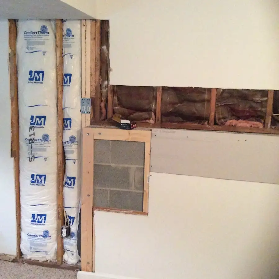 Wall insulation replacement during Basement Flood Cleanup in Wood-Ridge